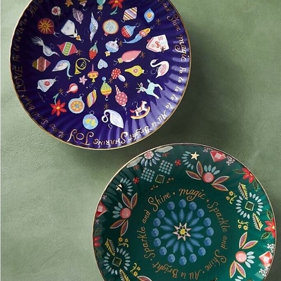 Anthropologie Danielle Kroll Making Spirits Bright Christmas Dessert pla… - Picture 2 of 2
